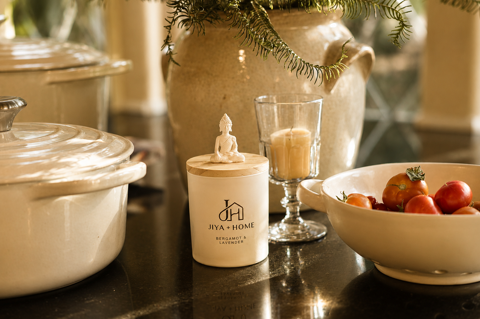 Jiya and Home Buddha candle