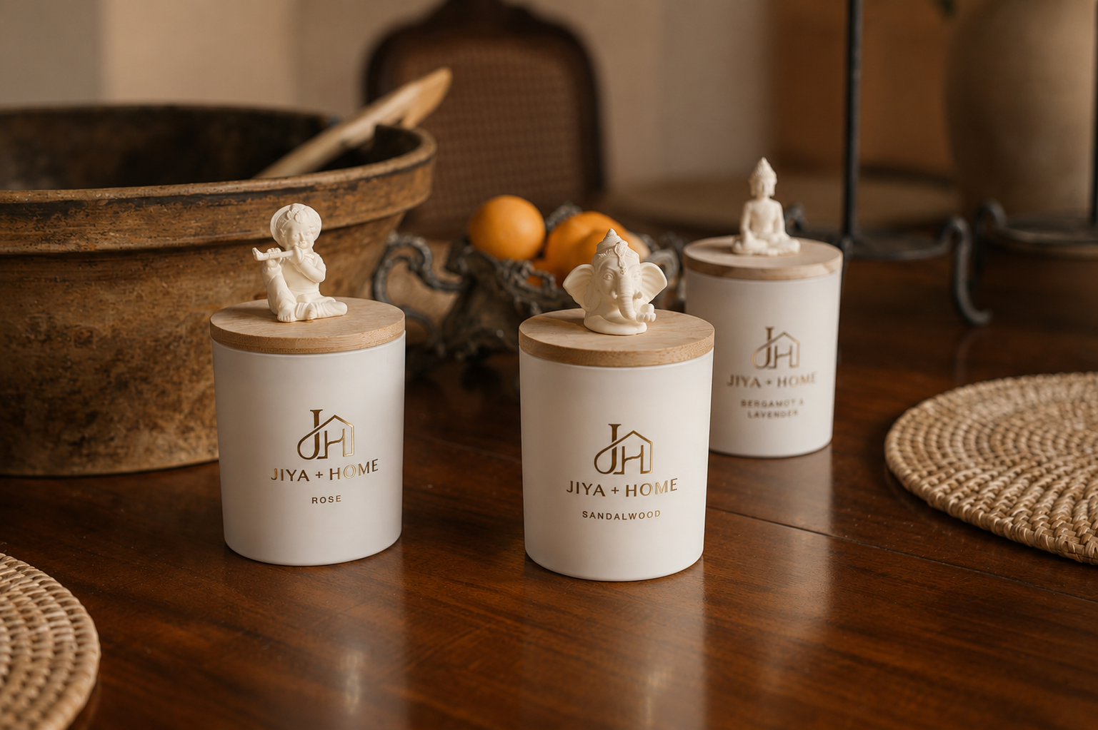 Jiya and Home Ganesha keepsake candle